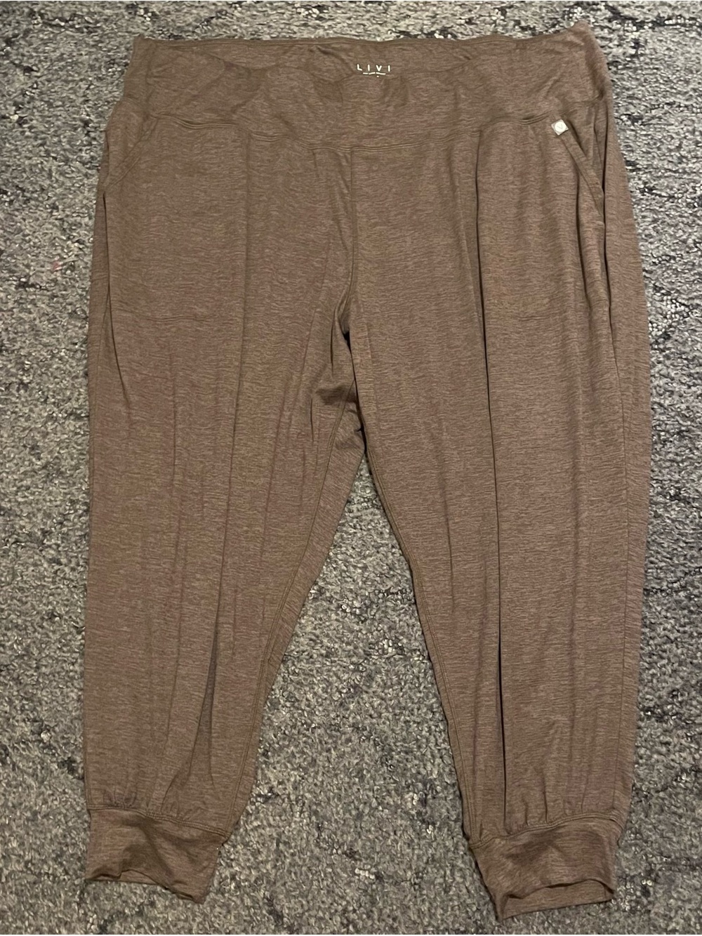 Livi For Lane Bryant Brown Joggers Fitted Sweatpants Loungewear Plus Size 30 32